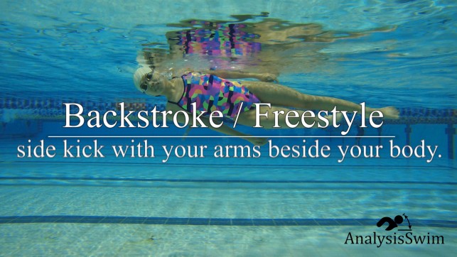 фото для Backstroke/ Freestyle  side kick with your arms down at your side