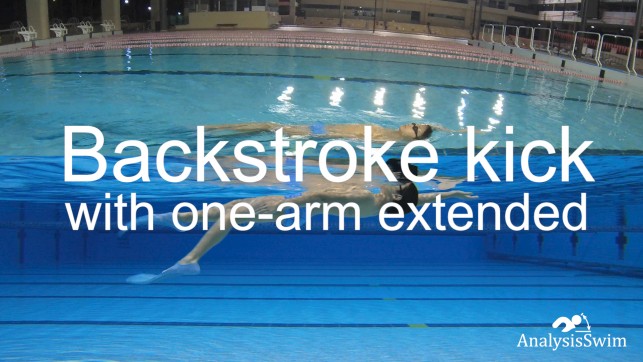 Backstroke kick with one-arm extended