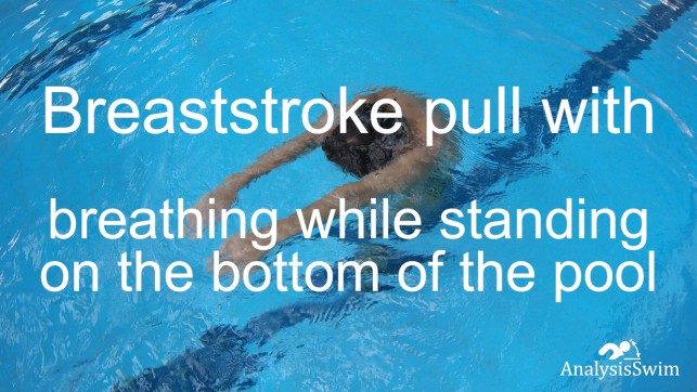 фото для Breaststroke pull with breathing while standing on the bottom of the pool