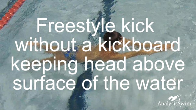 фото для Freestyle kick without a kickboard keeping head above the surface of the water