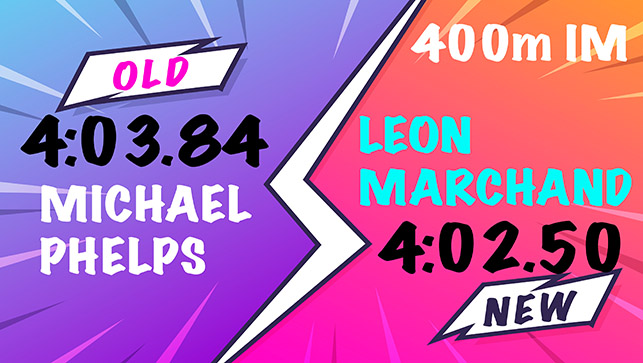Race Analysis OLD vs NEW World Record 400m IM Leon Marchand (FRA) - 4:02.50 - 2023